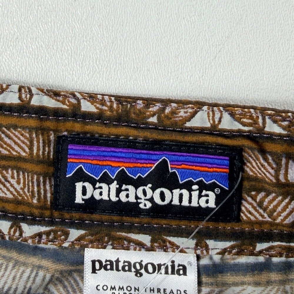 Patagonia Mens Minimalist Wavefarer Board Shorts 34 Brown Tapa Stripe 86769 NWT - Picture 9 of 14